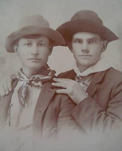 Vintage two men close up black and white photo illustration.
