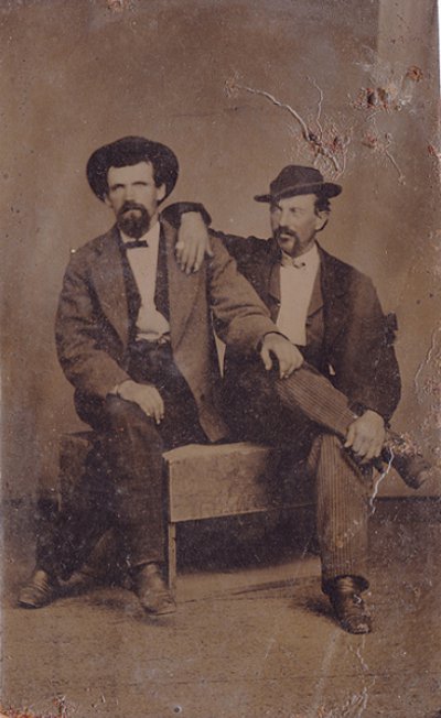 Vintage two men are siting on chair black and white photo illustration.