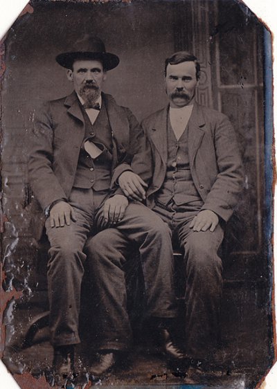 Vintage two men are siting wearing suites black and white photo illustration.