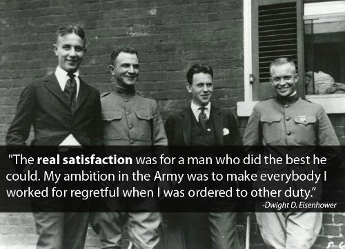 Young dwight eisenhower with friends ambition quote.
