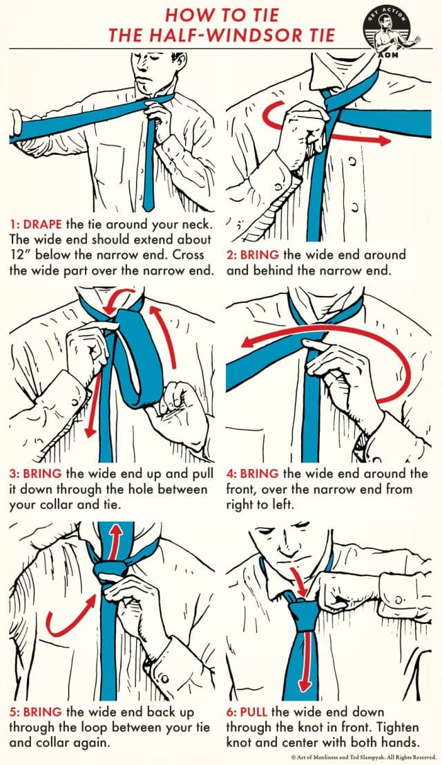 How to Tie a Half-Windsor Knot: An Illustrated Guide | The Art of Manliness