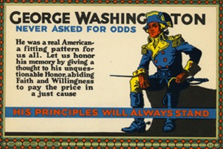 Vintage motivational business poster George Washington.