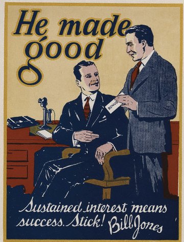 Vintage motivational business poster he made good.