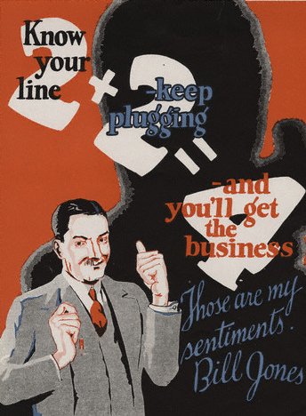 Vintage motivational business poster keep plugging.