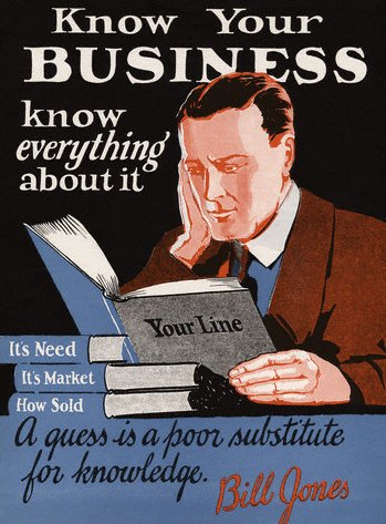 Vintage motivational business poster know your business.