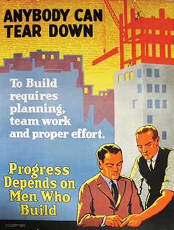 Vintage motivational business poster anybody can tear down.