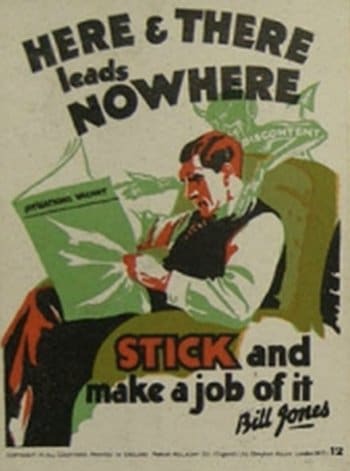 Vintage motivational business poster stick to job.