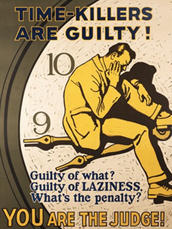 Vintage motivational business poster time killers guilty.