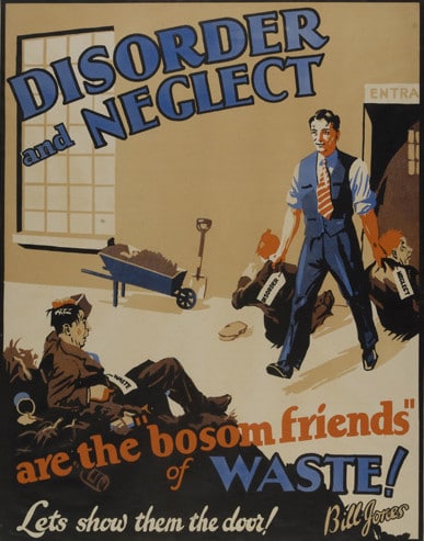 Vintage motivational business poster disorder neglect.
