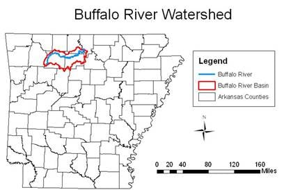 Buffalo national river map canoe trip .