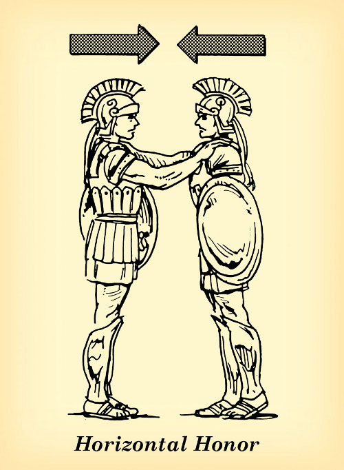 Ilustración de honor horizontal de soldados romanos hermanos pares.