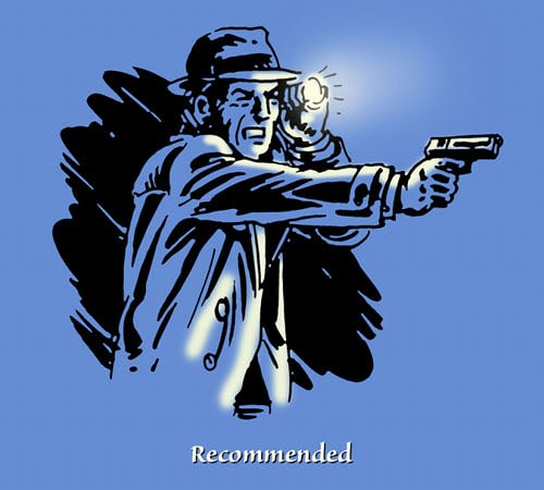 The eye index technique to hold gun and flashlight illustration.