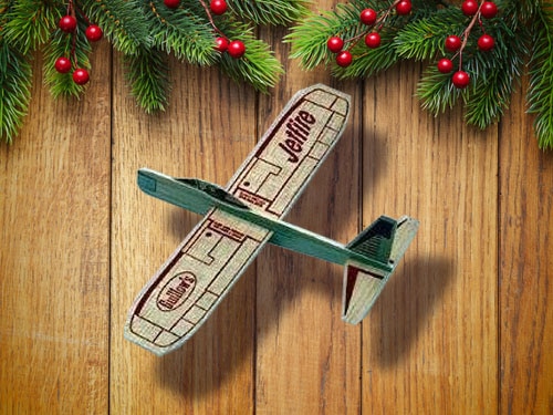 Balsa wood jetfire airplanes.