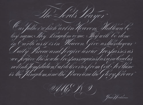 "The Lord's Prayer" artwork by Master Penman Jake Weidmann.