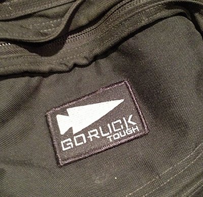 GORUCK Tough patch on bag.