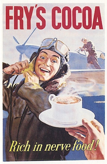 Vintage fry's cocoa hot chocolate advertisement. 