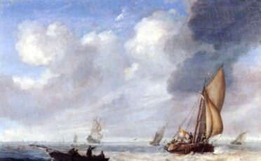 A Manvotional painting captures the essence of making the most of life amidst rough seas and dramatic clouds.