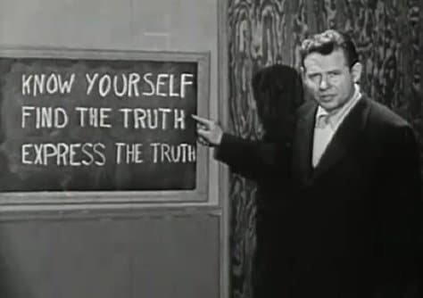 Vintage instructional film title know yourself find and express the truth. 