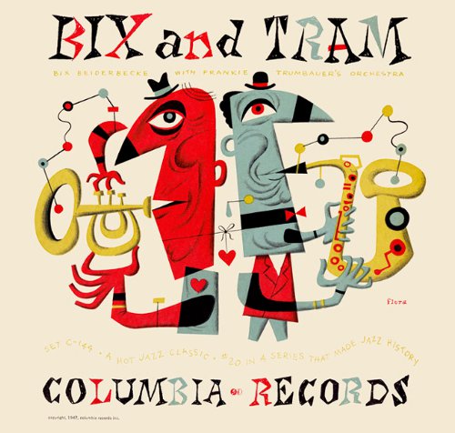 Jim Flora painting bix and tram Columbia records album.