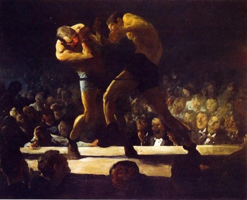 George bellows club night boxing painting.