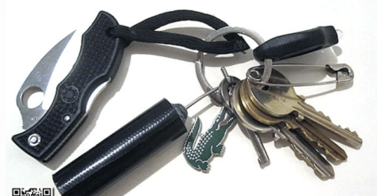 An Everyday Carry key ring featuring a knife and multiple keys, offering practical solutions for any situation.