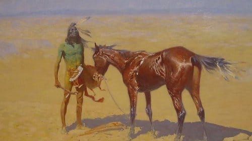Ridden Down" Frederic Remington painting old west art.