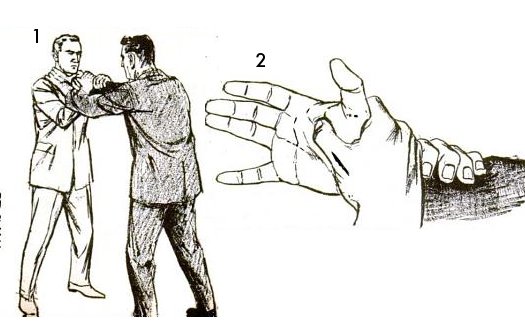 vintage self defense illustration businessman arm lock 