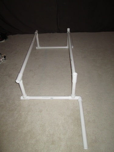 Step 4: Insert your two 4 foot 3 inch section as your cross bars as shown below.