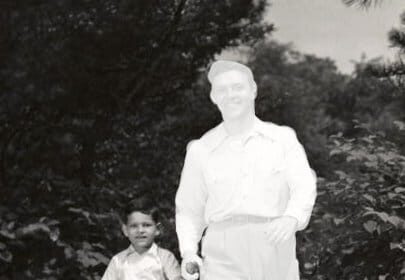 How not to become an absentee father - A man and a boy walking down a path.