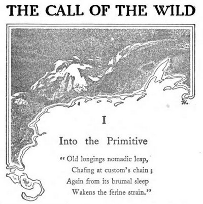 Vintage the call of wild illustration.