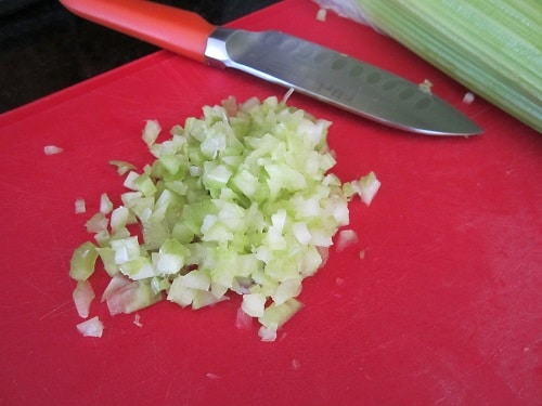 Vintage chop celery illustration.