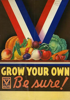 Vintage gardening poster grow your own.