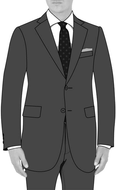 Illustration how a suit jacket should fit.