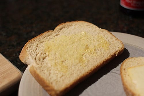 Vintage butter bread in a plate.