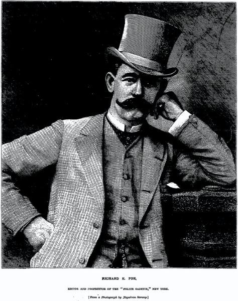 Illustration of Victorian man in top hat police gazette.