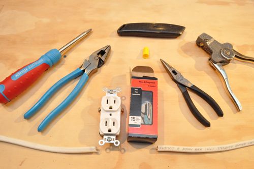 Tools needed to re-wire an outlet.