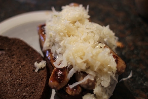 Vintage pile on the sauerkraut.
