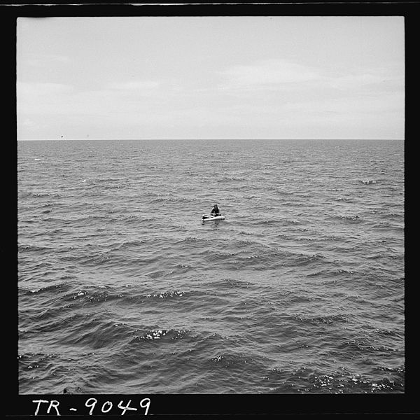 A black and white photo capturing the limitless expanse of the ocean, showcasing the beauty of life.