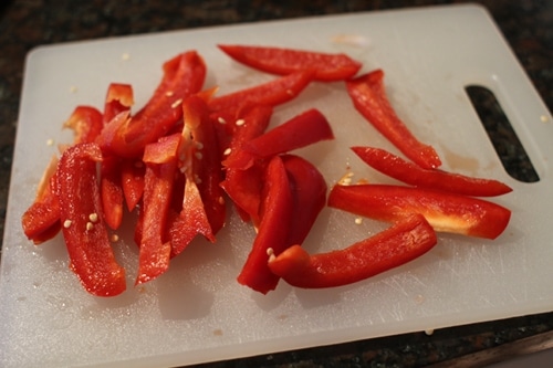 Vintage slice up red pepper.