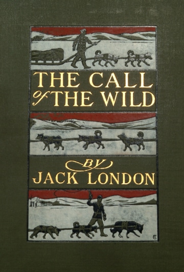 The call of the wild first edition book cover by jack London.