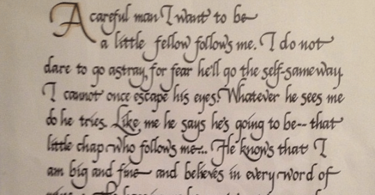 A Manvotional poem written on a piece of paper.