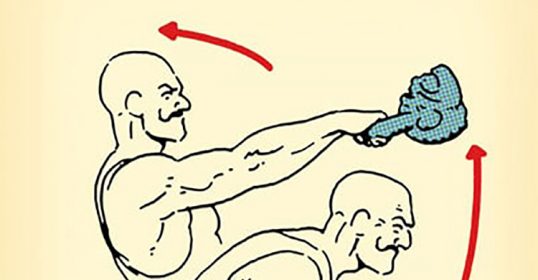 Illustrated guide of a man performing push up.