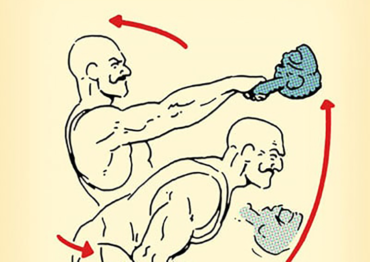 Illustrated guide of a man performing push up.