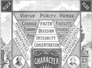 A black and white illustration of a character power chart showcasing true qualities.