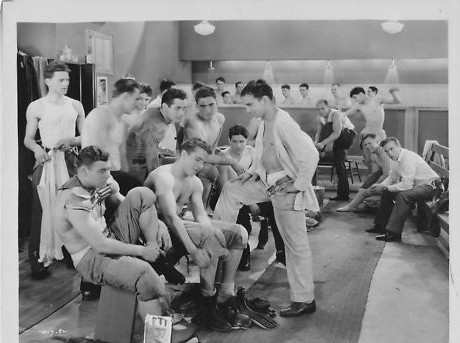 vintage locker room young men getting changed 