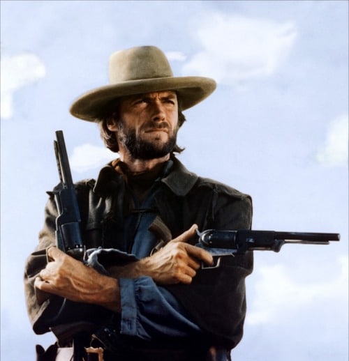 Outlaw nosey wales old western film clint eastwood with guns. 