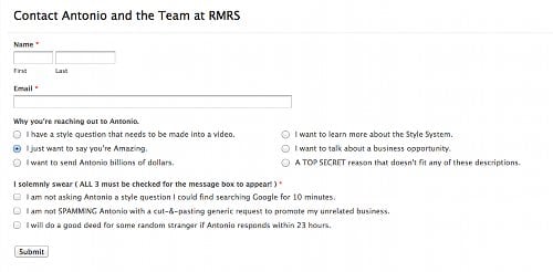 Gmail page contact Antonio and the team RMRS.