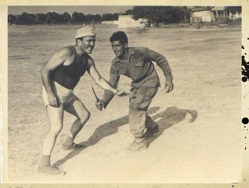 Imi Lichtenfeld, founder of Krav Maga practicing martial arts.