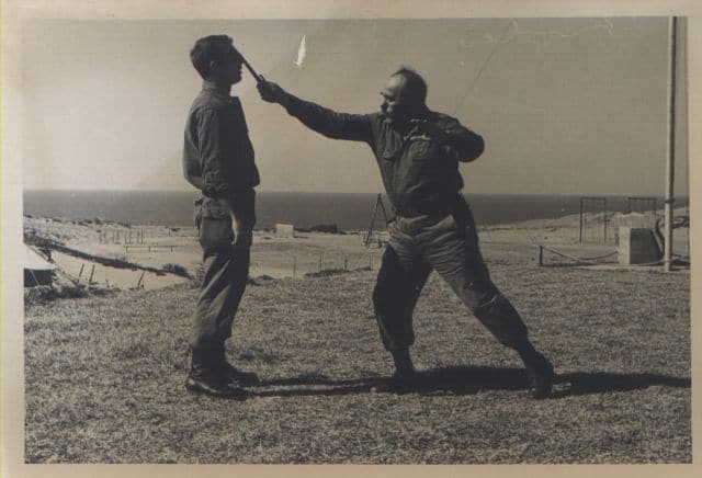 Imi Lichtenfeld, founder of Krav Maga practicing moves