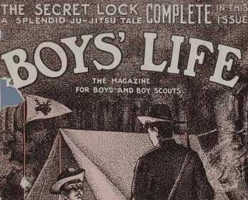 The cover of Boys' Life, featuring life hacks for camping and Scouts.